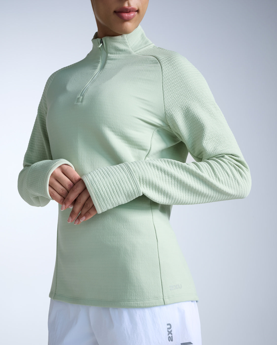 2xu-ignition-haptic-1-4-zip-langarm-damen-seafoam-warm image 2