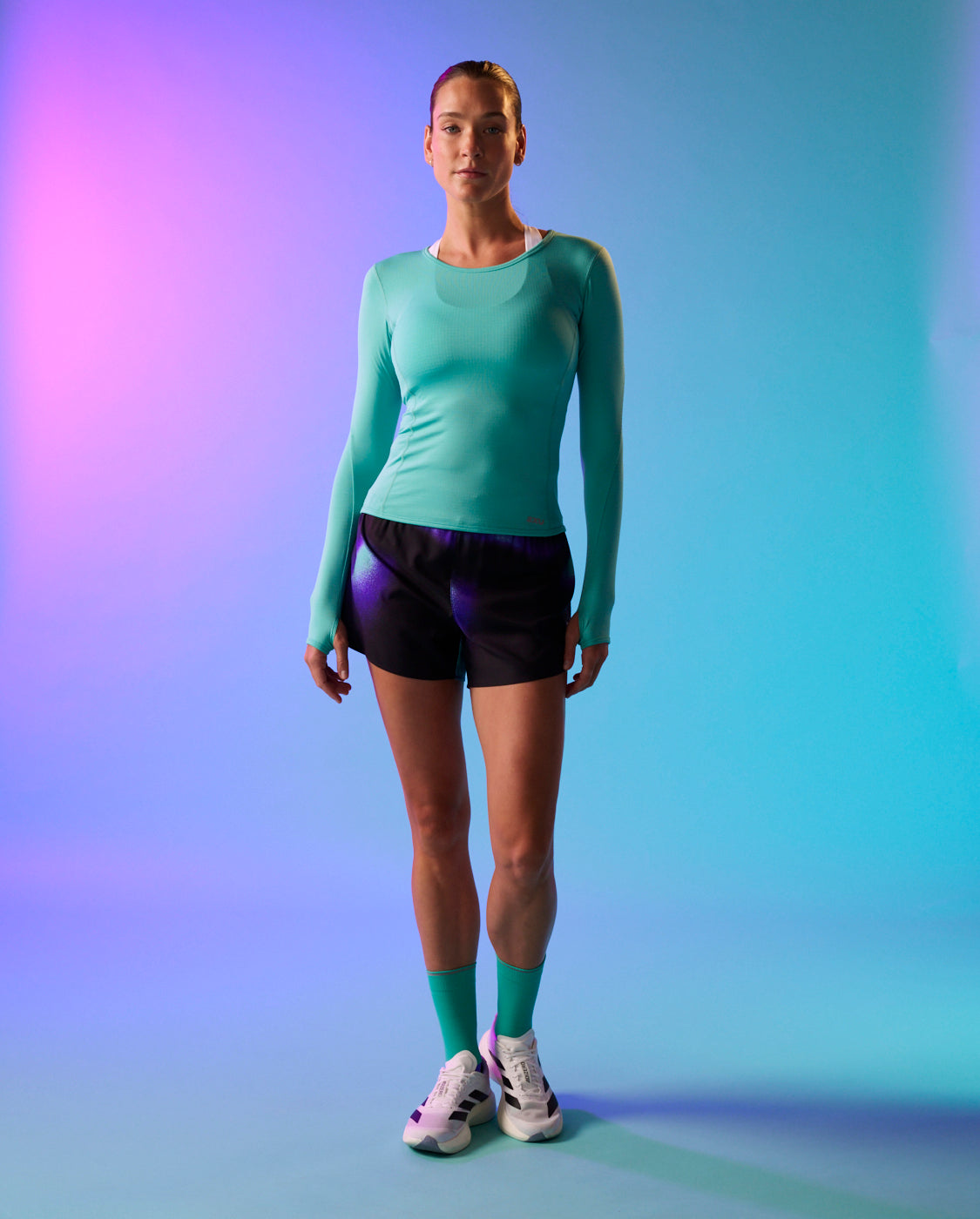 2xu-aero-hi-rise-4-inch-shorts-damen-lila-reissverschluss image 7