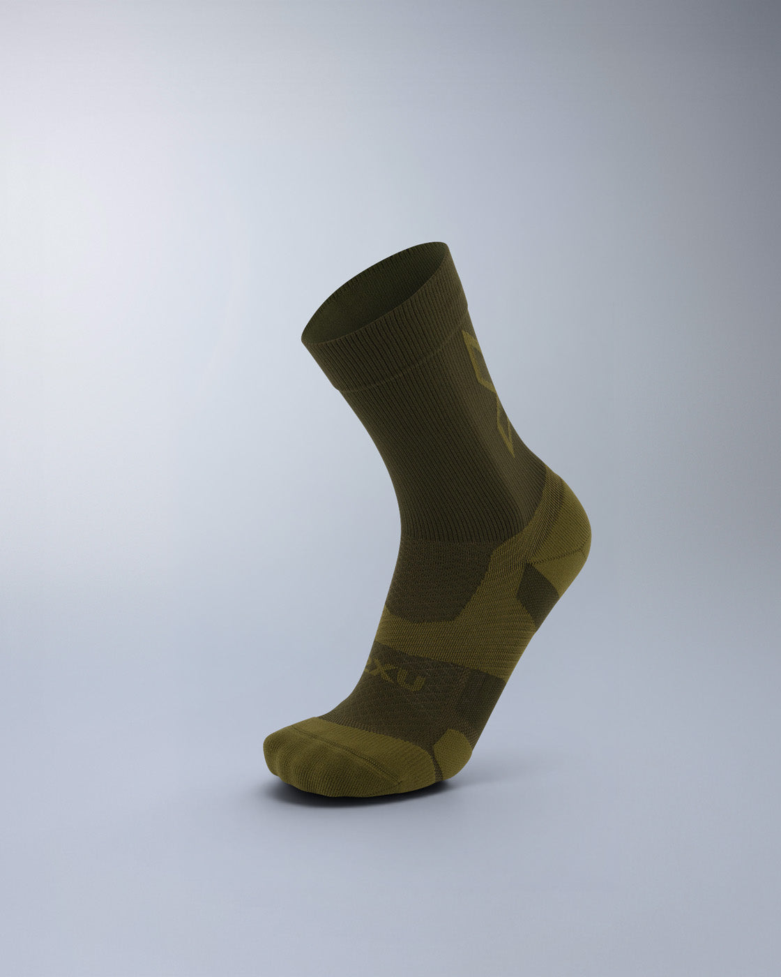 2xu-vectr-light-cushion-crew-socken-flint-hunter-green image 1