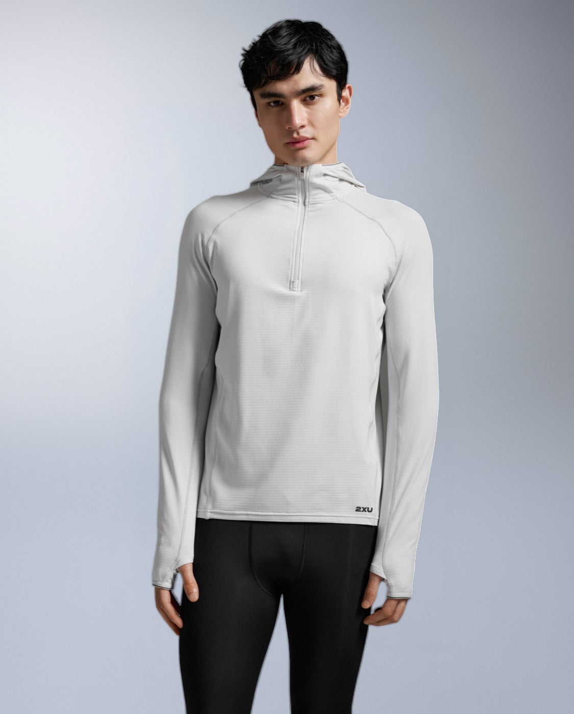 2xu-ignition-grid-1-2-zip-hoodie-herren-chalk-thermo image 1