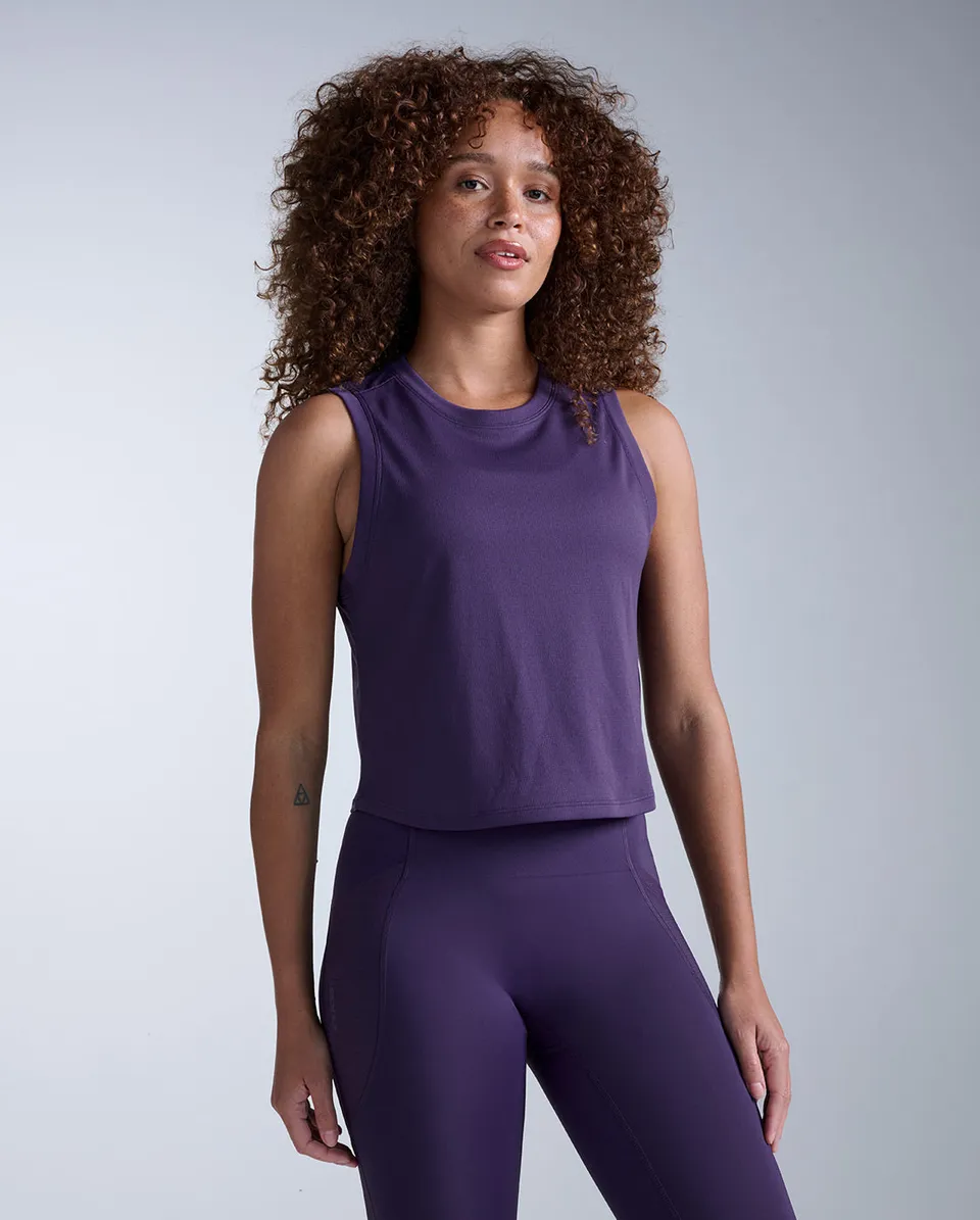 2xu-aero-mesh-crop-tank-damen-velvet-purple-top image 1