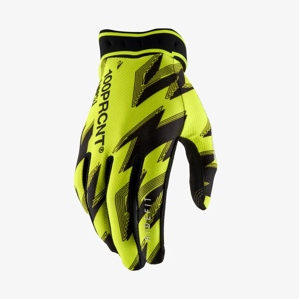 100-ridefit-fahrradhandschuhe-fluo-yellow-black-m image 1