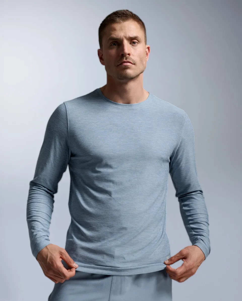 2xu-signature-long-sleeve-langarmshirt-blue-shade-herren image 1