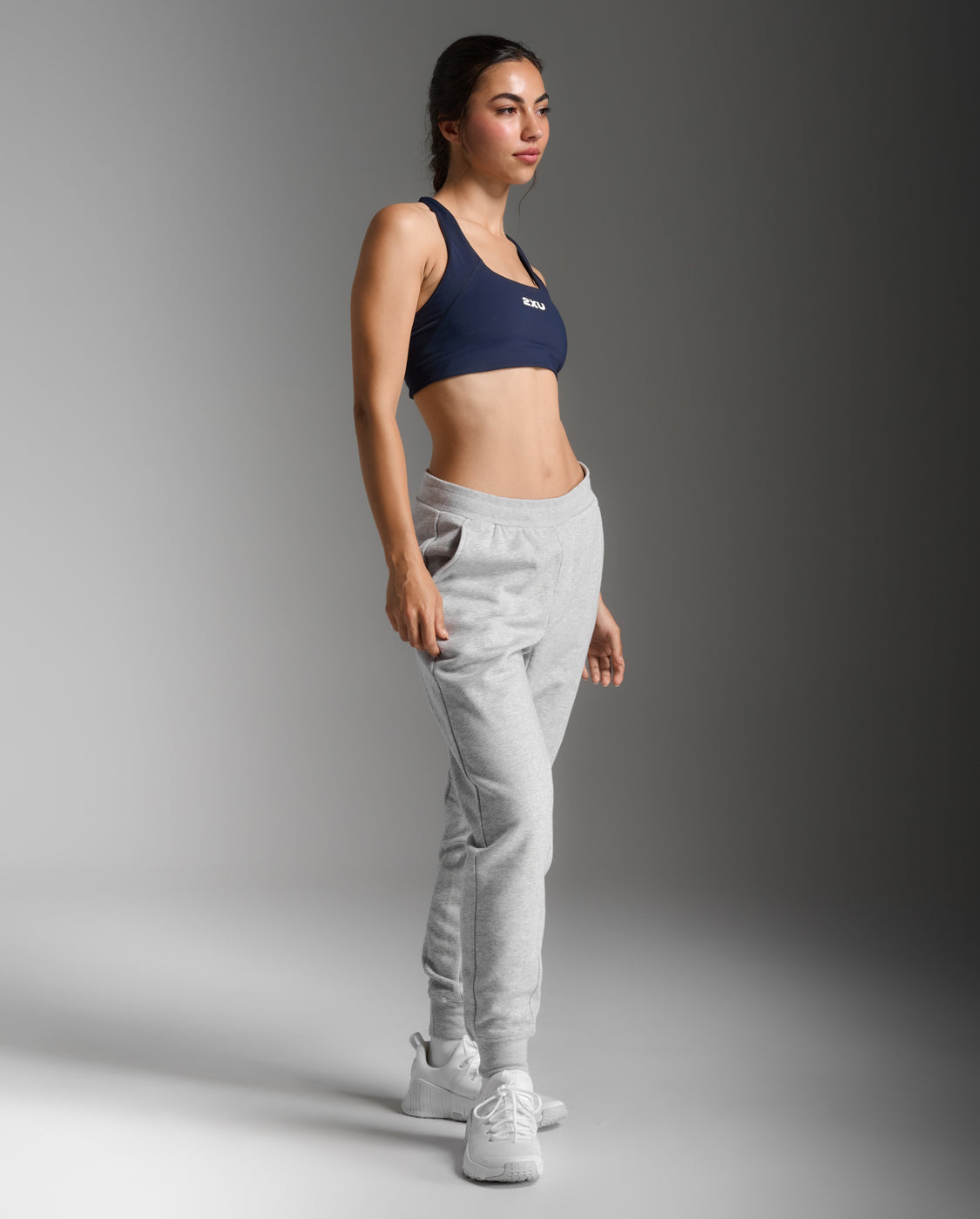 2xu-motion-aspire-trainingshose-damen-grey-marle-white image 3