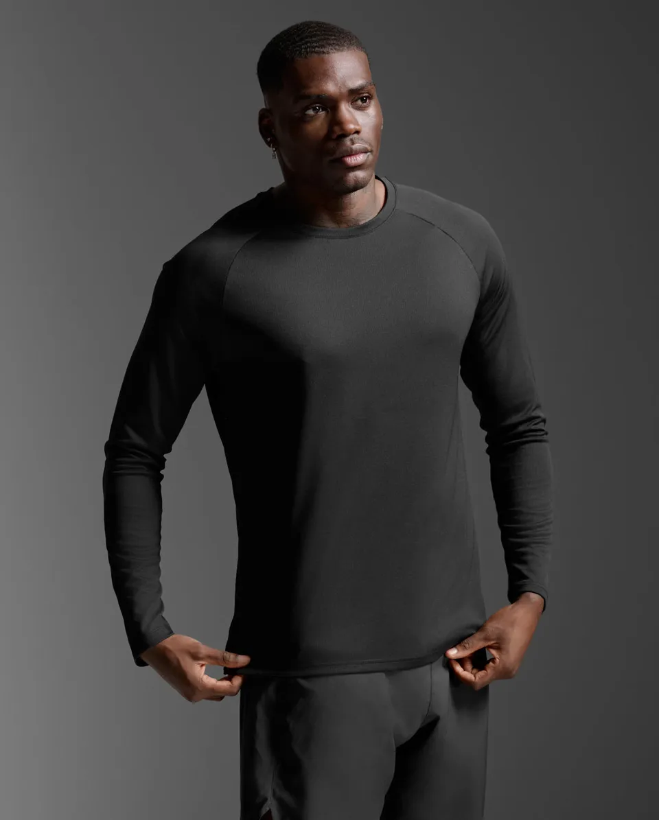 2xu-aero-long-sleeve-laufshirt-schwarz-silver-reflective image 1