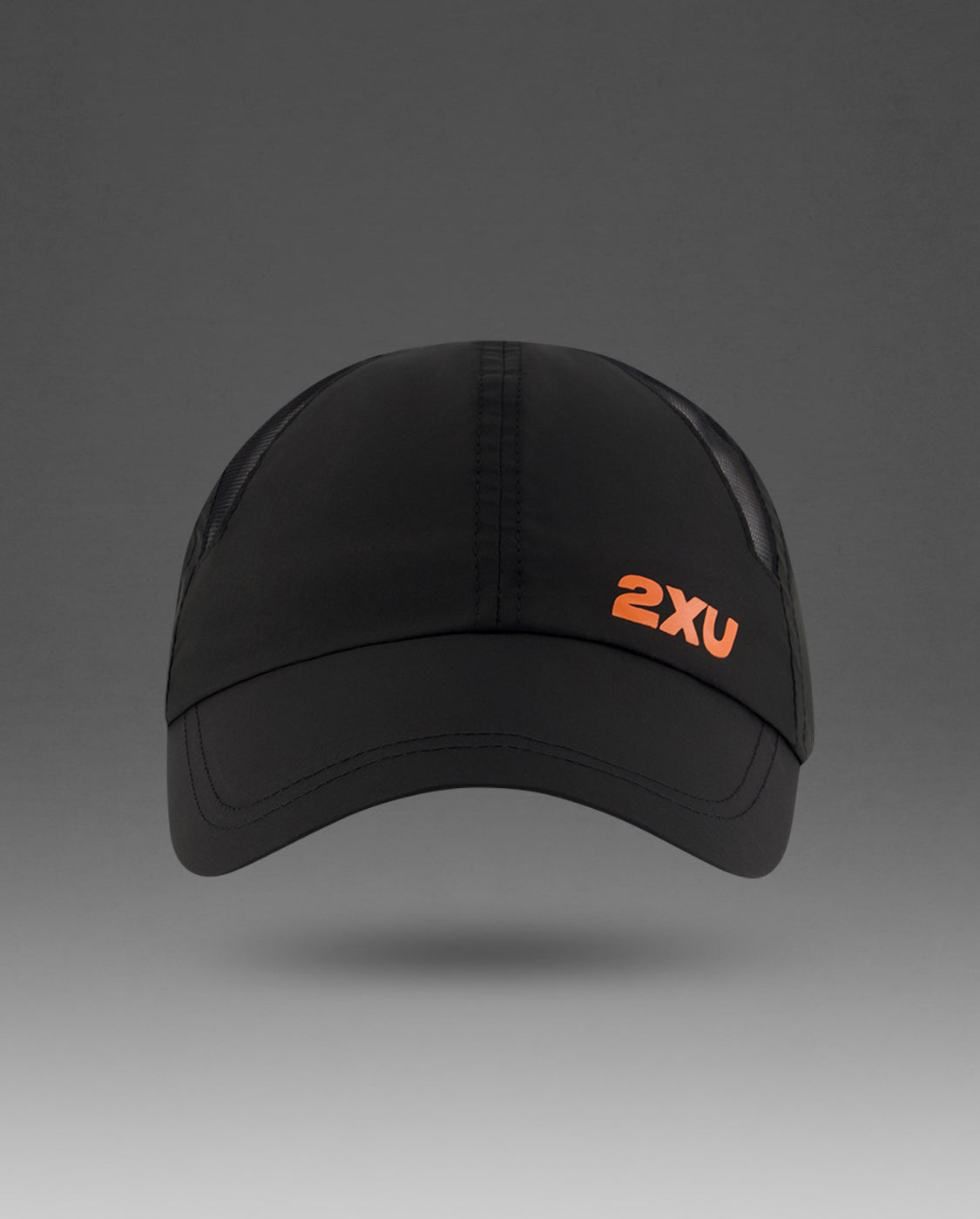 2xu-aero-run-cap-laufcap-black-solar-orange-unisex image 2