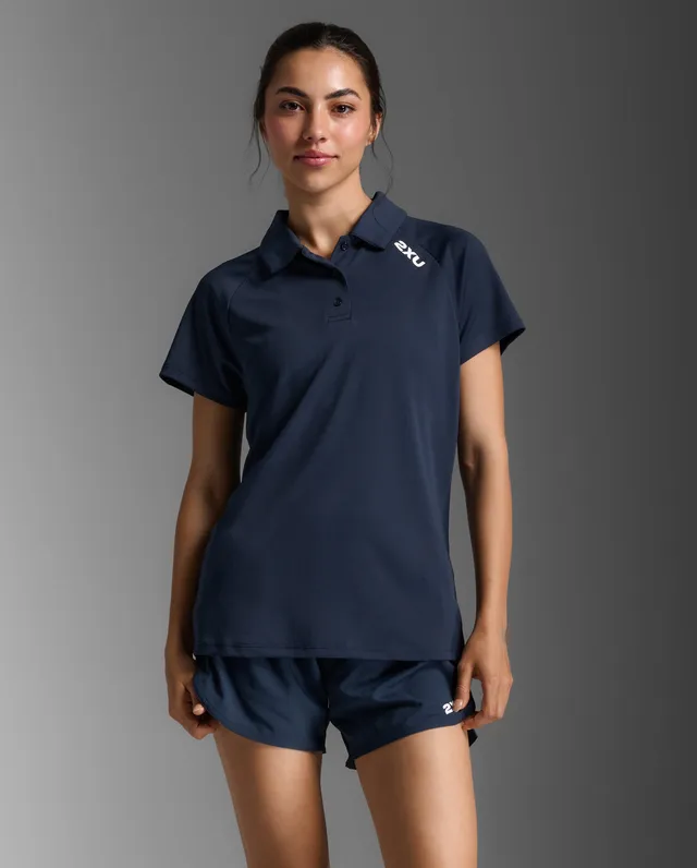 2xu-motion-aspire-polo-damen-midnight-white-kurzarm image 1