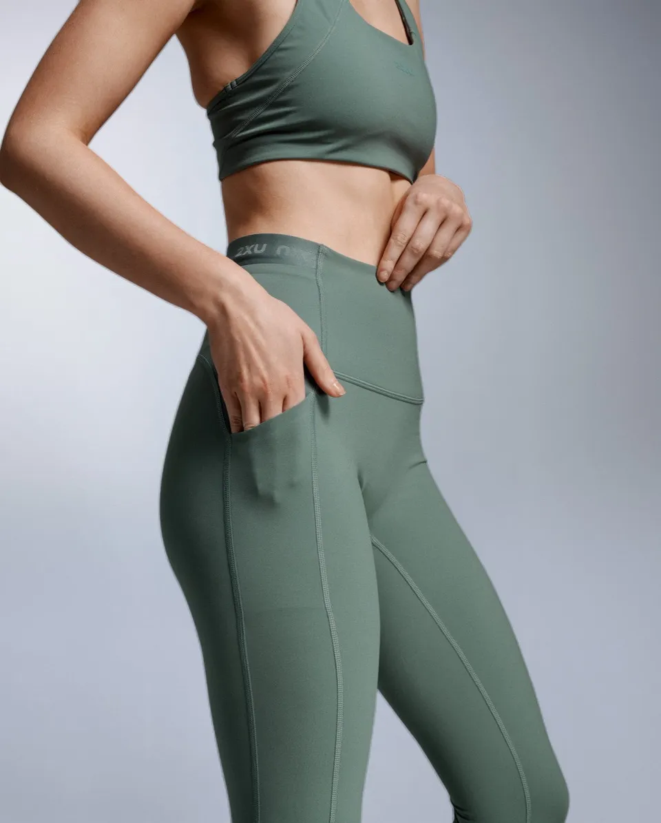 2xu-form-stash-hi-rise-tights-olive-leaf-kompression image 1