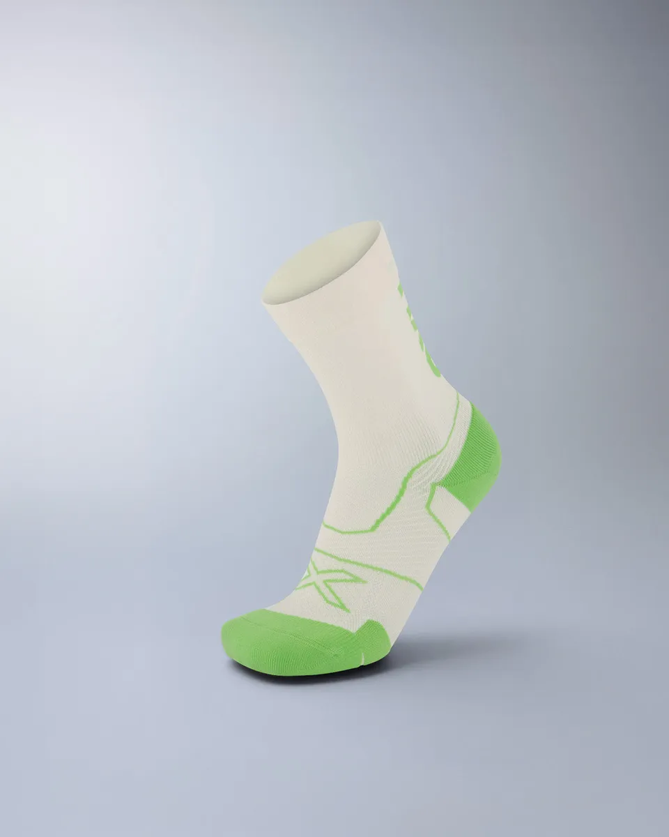 2xu-vectr-cushion-crew-socken-chalk-lime-zest image 1