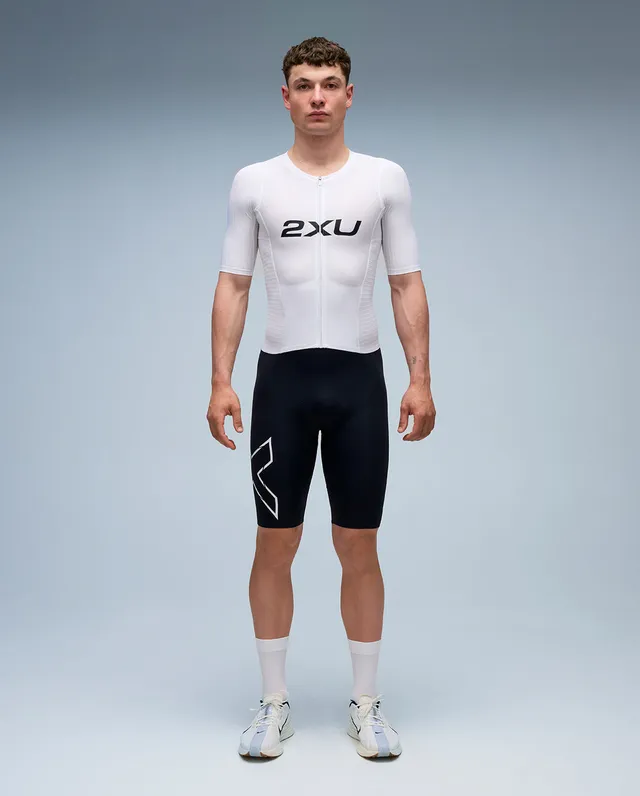 2xu-light-speed-react-trisuit-herren-schwarz-wei-kurzarm image 1