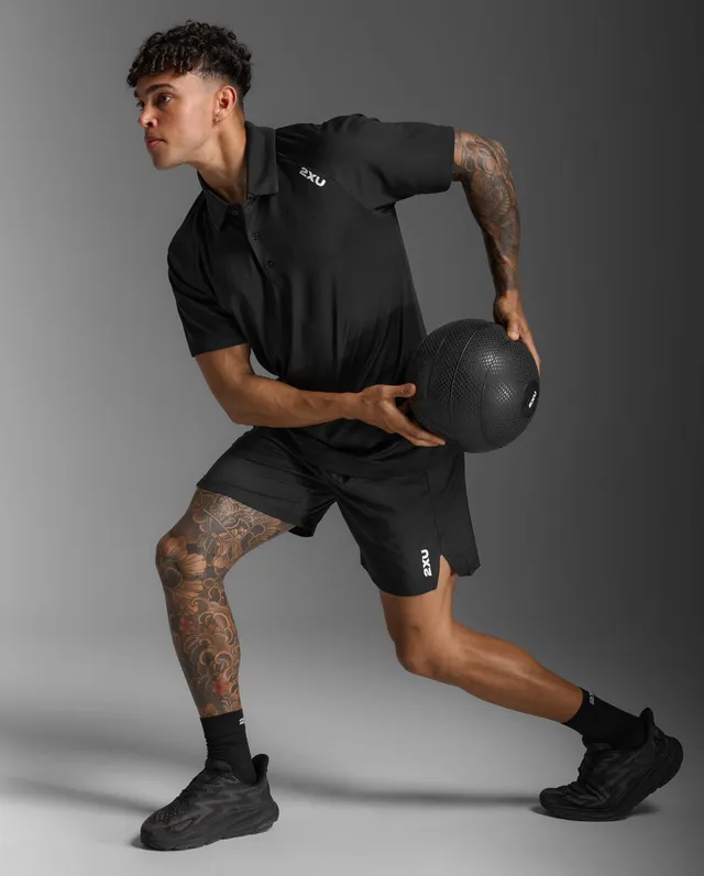 2xu-motion-aspire-polo-herren-black-kurzarm-sport image 1