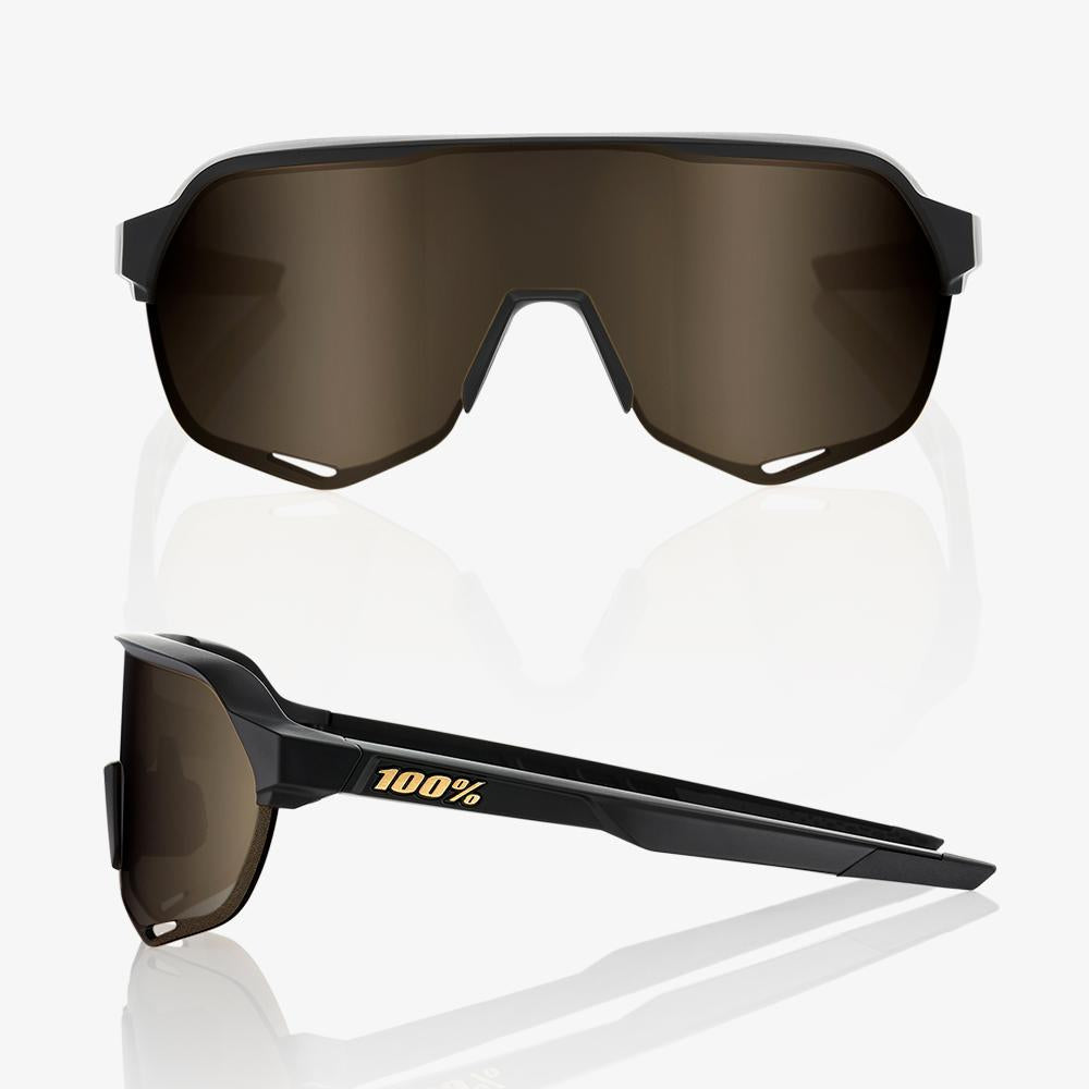 100-s2-sportbrille-matte-black-soft-gold-mirror image 2