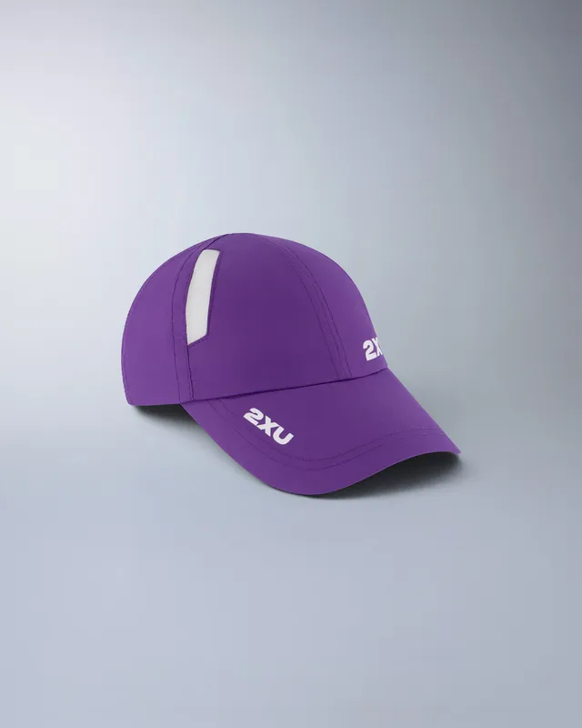 2xu-aero-run-cap-laufcap-purple-flash-white-atmungsaktiv image 1