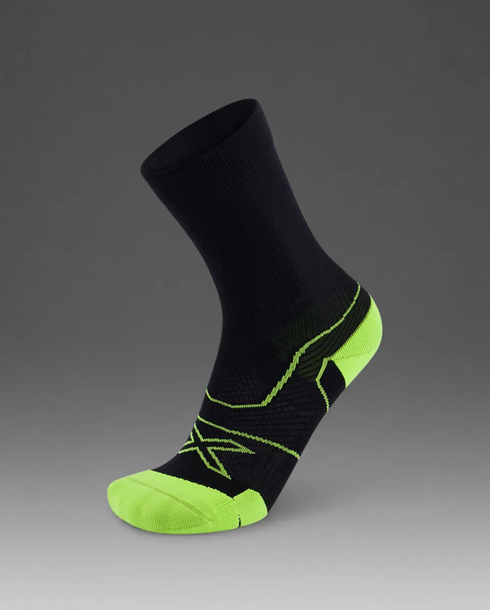 2xu-vectr-cushion-crew-socken-black-volt-kompression image 1