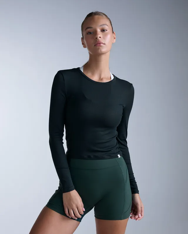 2xu-fluid-modal-ribbed-long-sleeve-damen-black-white image 1