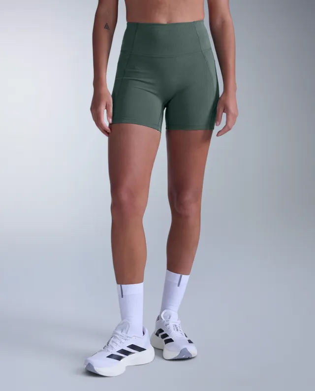 2xu-aero-mesh-hi-rise-4-inch-shorts-damen-olive-high-waist image 1