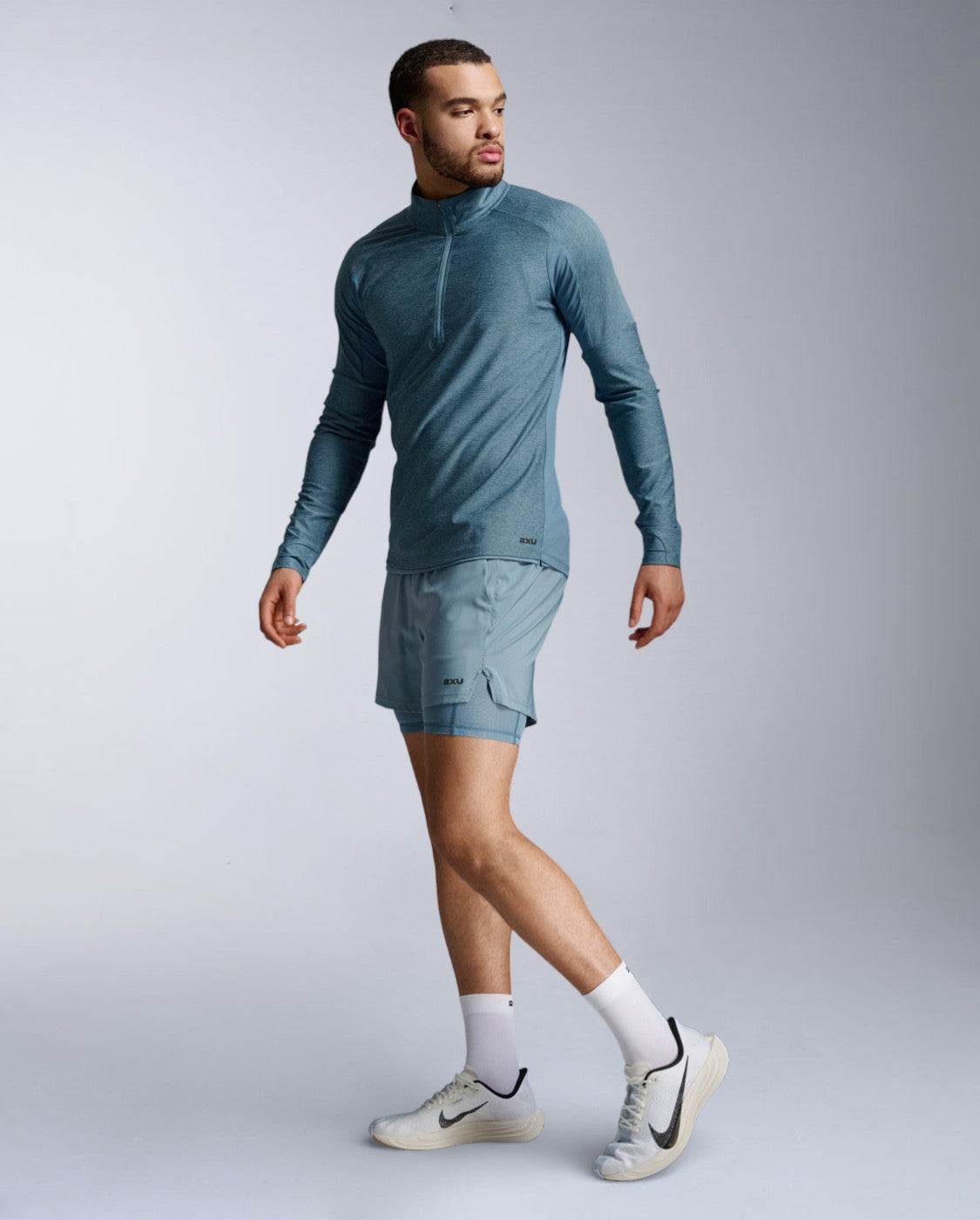 2xu-aero-1-2-zip-langarmshirt-blue-shade-reflective image 5