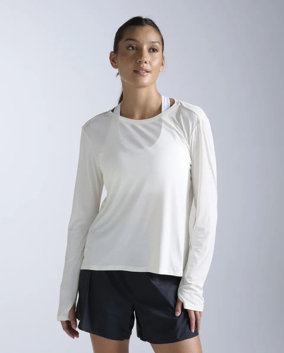 2xu-aero-trail-longsleeve-damen-chalk-langarm-upf50 image 1