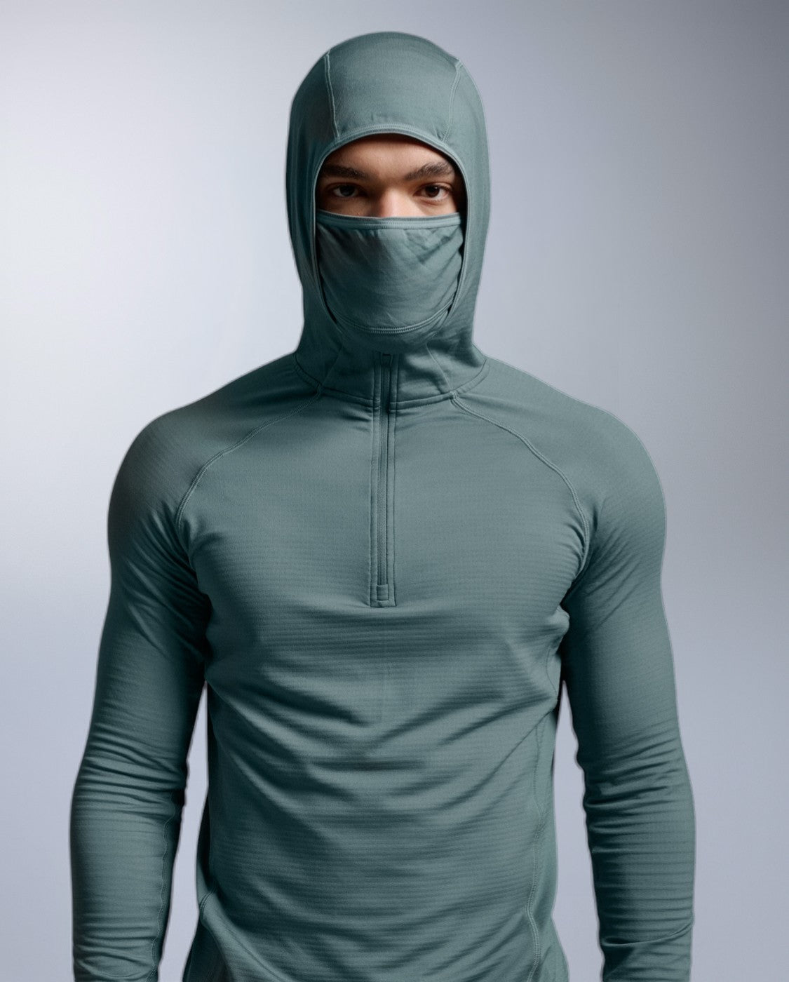 2xu-ignition-grid-1-2-zip-hoodie-olive-leaf-winter image 3