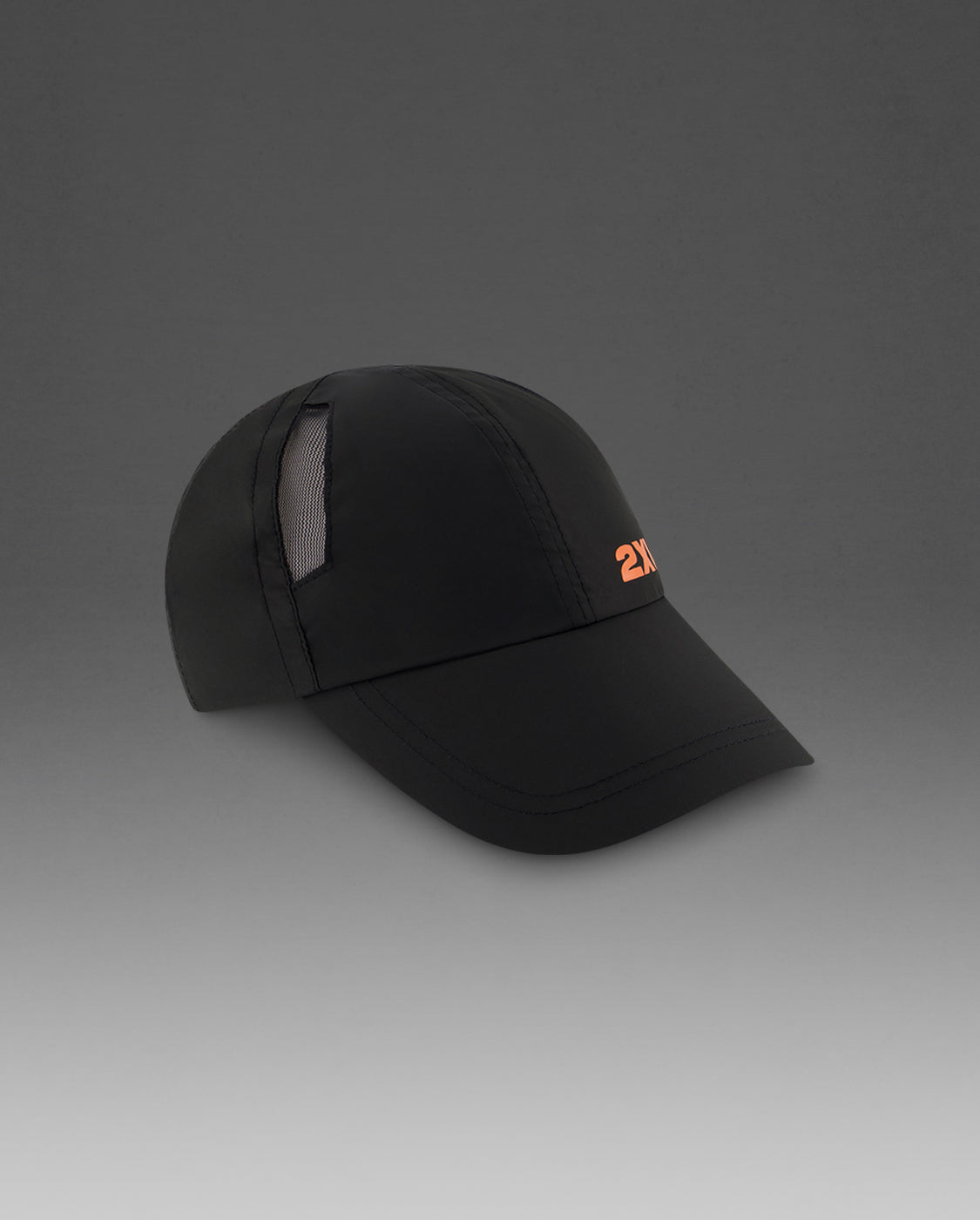 2xu-aero-run-cap-laufcap-black-solar-orange-unisex image 1