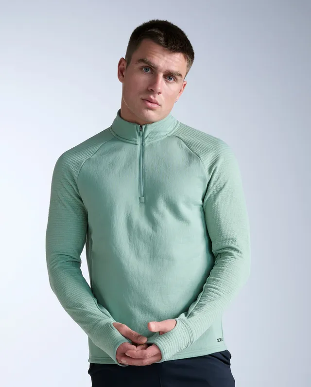 2xu-ignition-haptic-1-4-zip-laufshirt-eucalyptus-black image 1