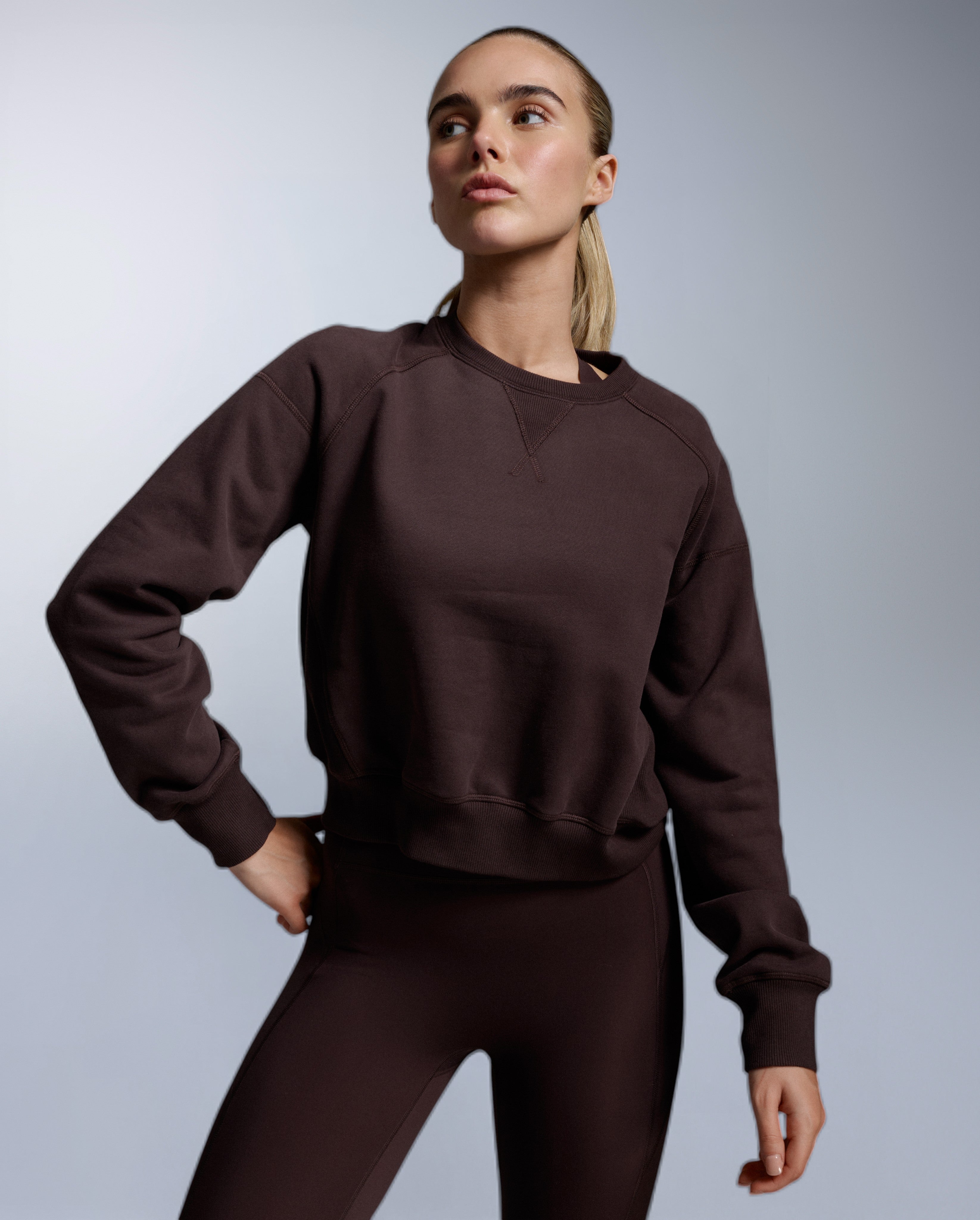 2xu-ez-organic-cotton-ribbed-crew-sweatshirt-damen-bark image 1