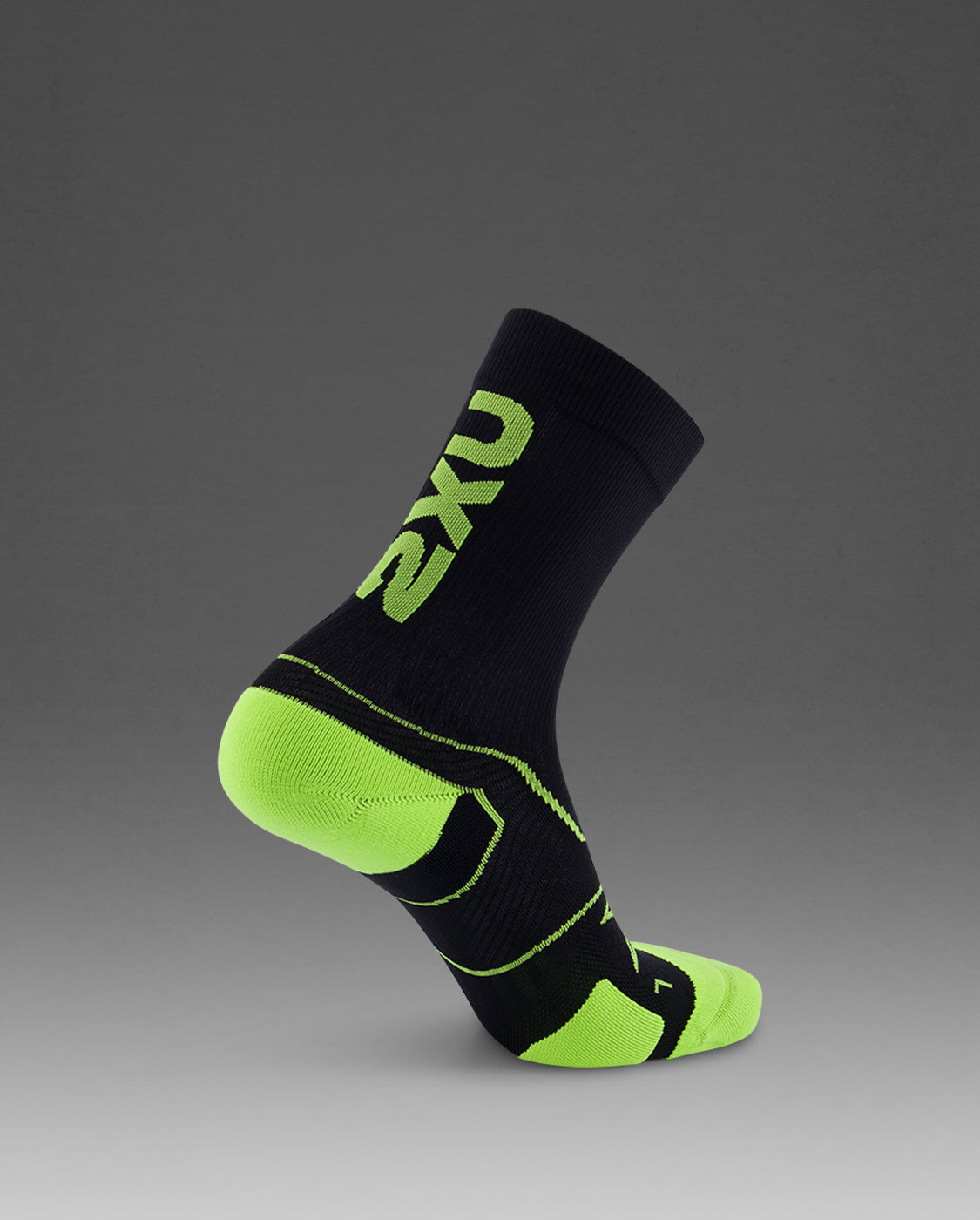 2xu-vectr-cushion-crew-socken-black-volt-kompression image 3