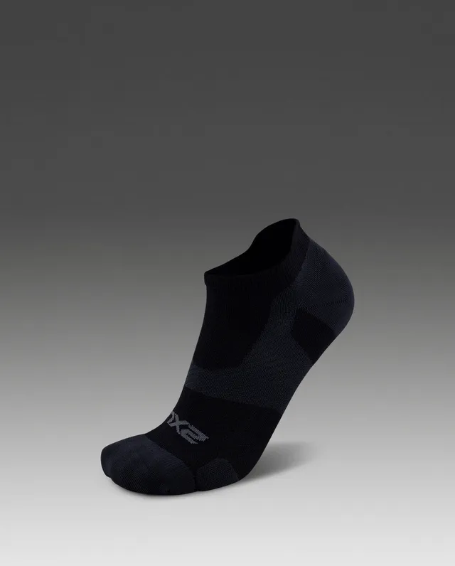 2xu-vectr-light-cushion-no-show-socken-black-titanium image 1