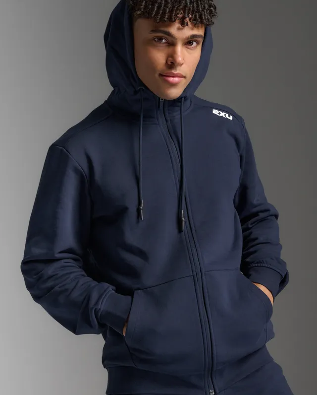 2xu-motion-aspire-zip-hoodie-herren-midnight-white-fleece image 1