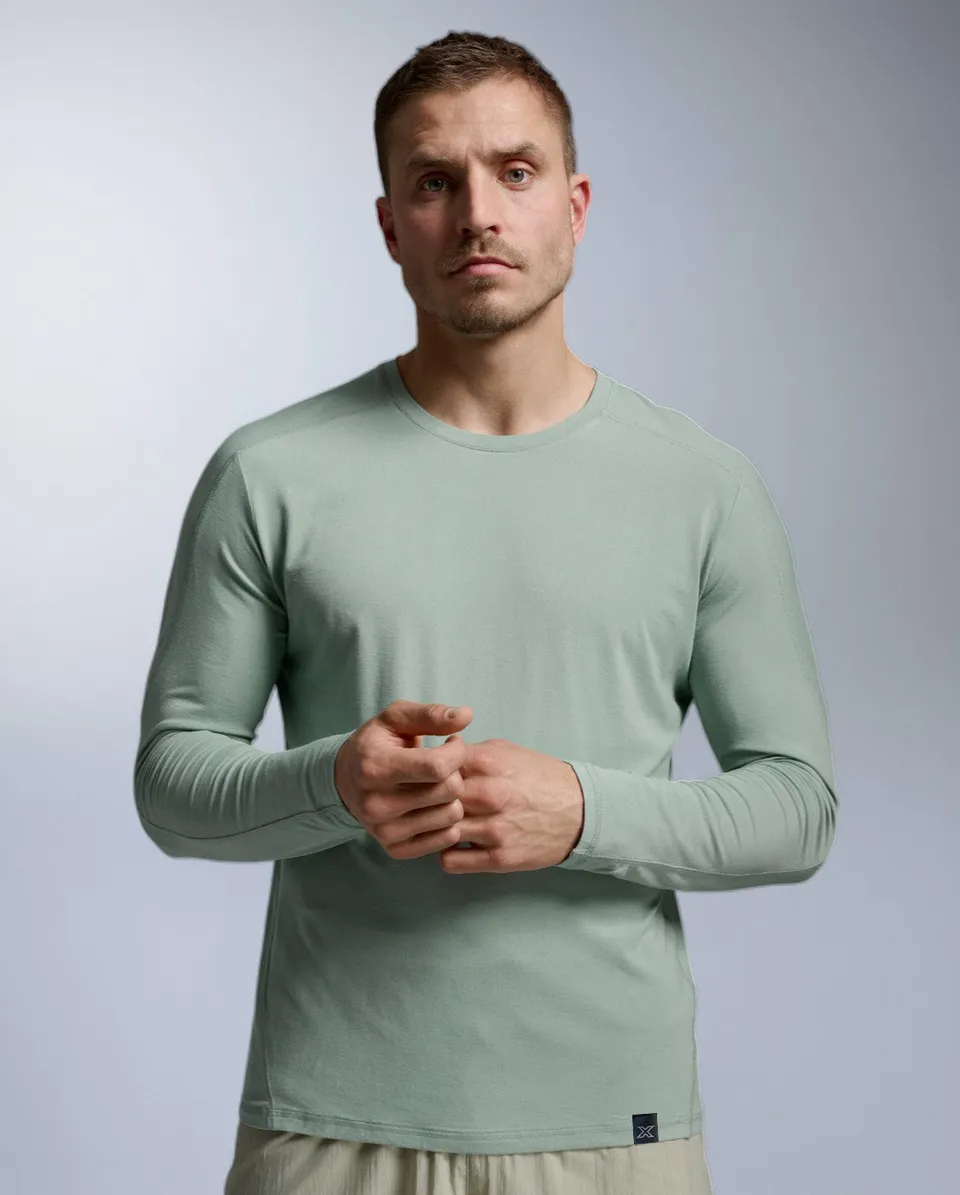 2xu-ignition-wool-long-sleeve-laufshirt-herren-eucalyptus image 1