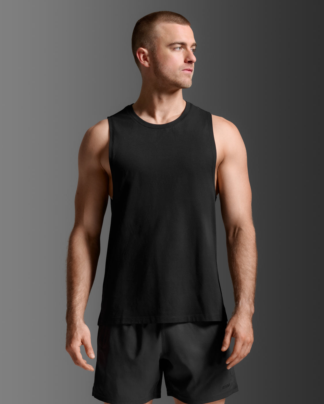 2xu-motion-cotton-flex-tank-top-herren-schwarz-baumwolle image 5