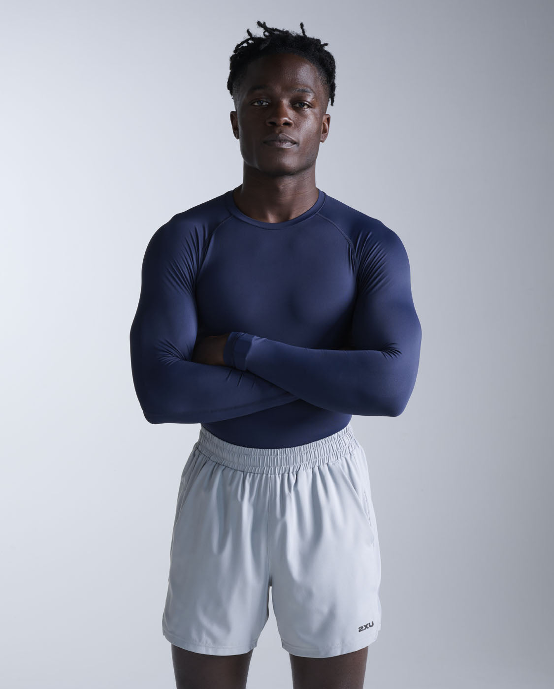 2xu-core-compression-long-sleeve-navy-kompressionsshirt image 1
