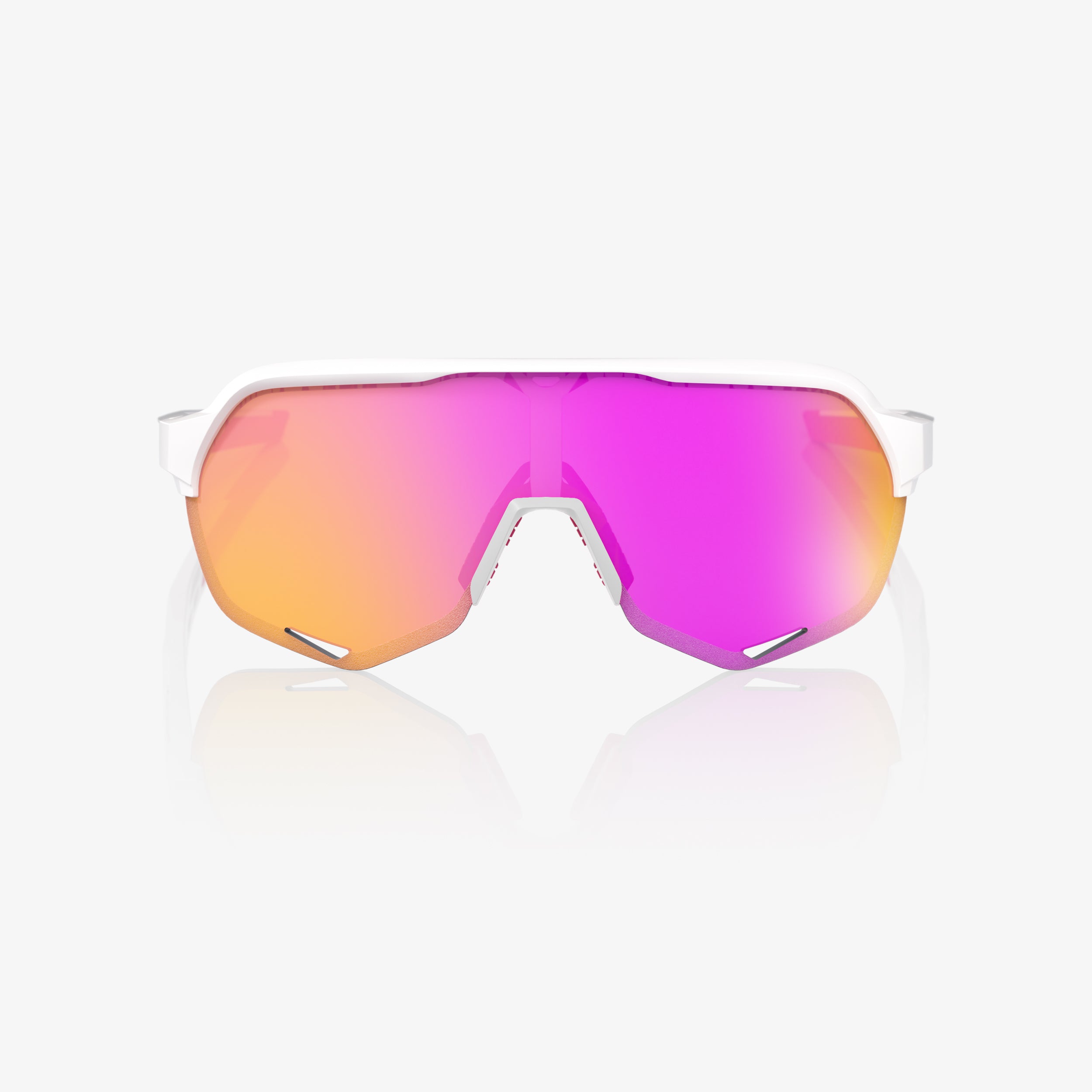 100-s2-sportbrille-matte-white-pink-hiper-mirror image 2