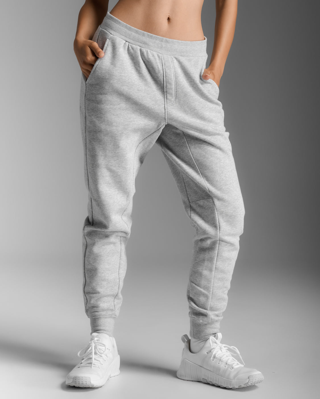 2xu-motion-aspire-trainingshose-damen-grey-marle-white image 5