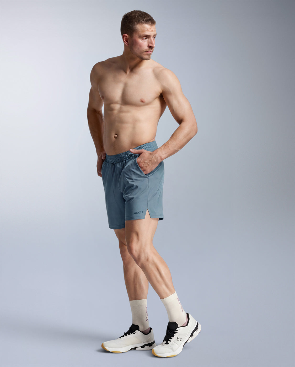 2xu-aero-7-inch-shorts-herren-blue-shade-reflektierend image 4