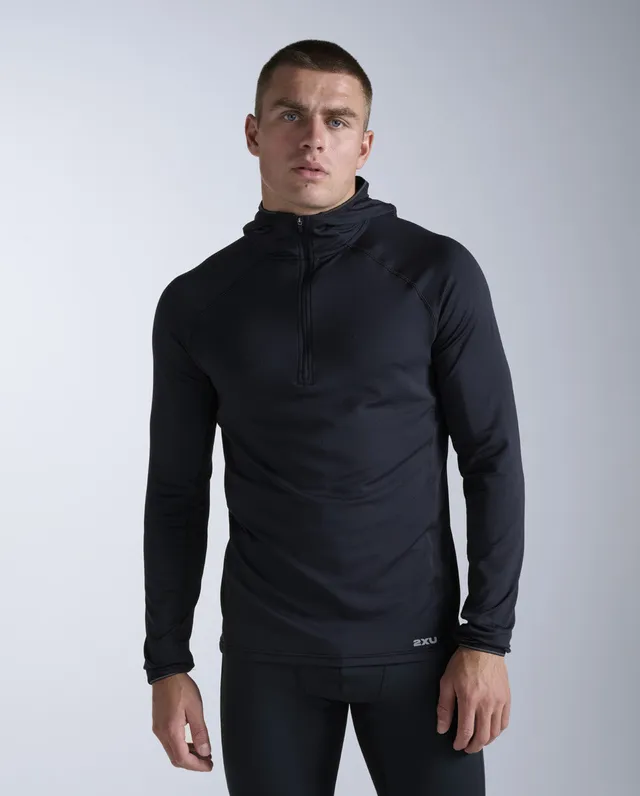 2xu-ignition-grid-1-2-zip-hoodie-herren-black-silver image 1