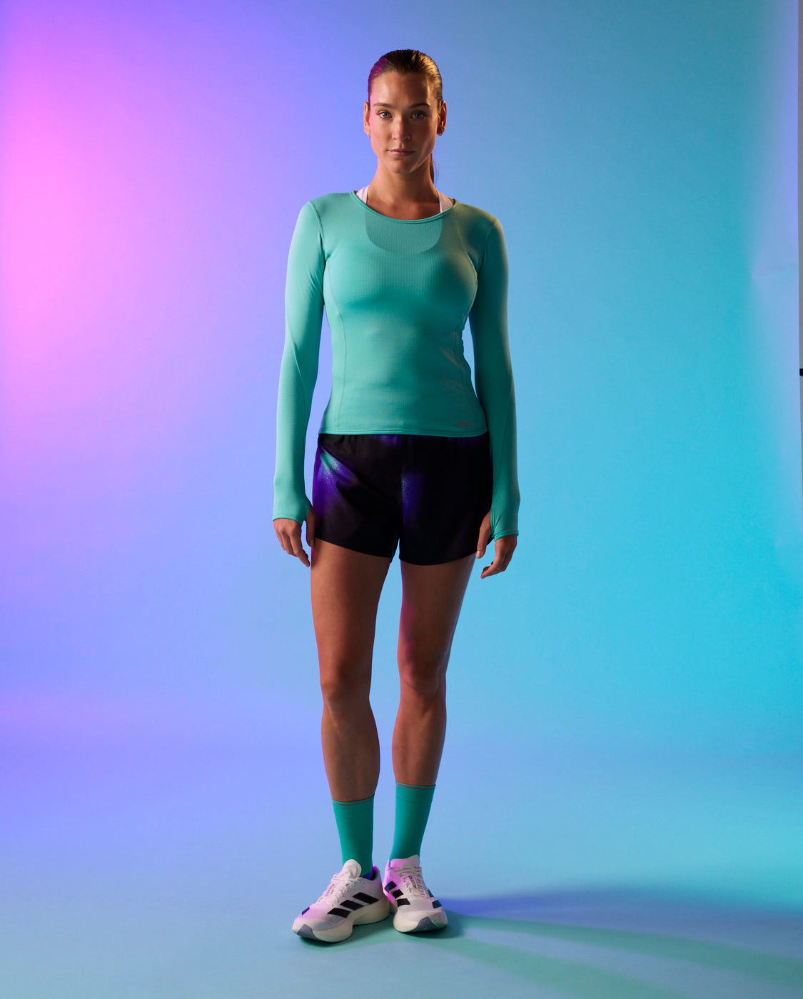 2xu-ignition-grid-base-layer-langarmshirt-damen-mint image 7