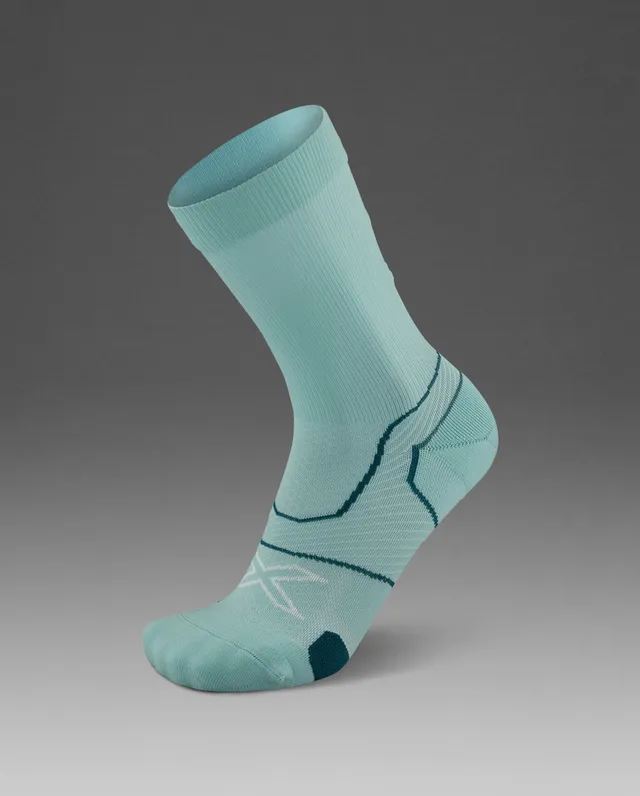 2xu-vectr-cushion-crew-laufsocken-aqua-wei image 1