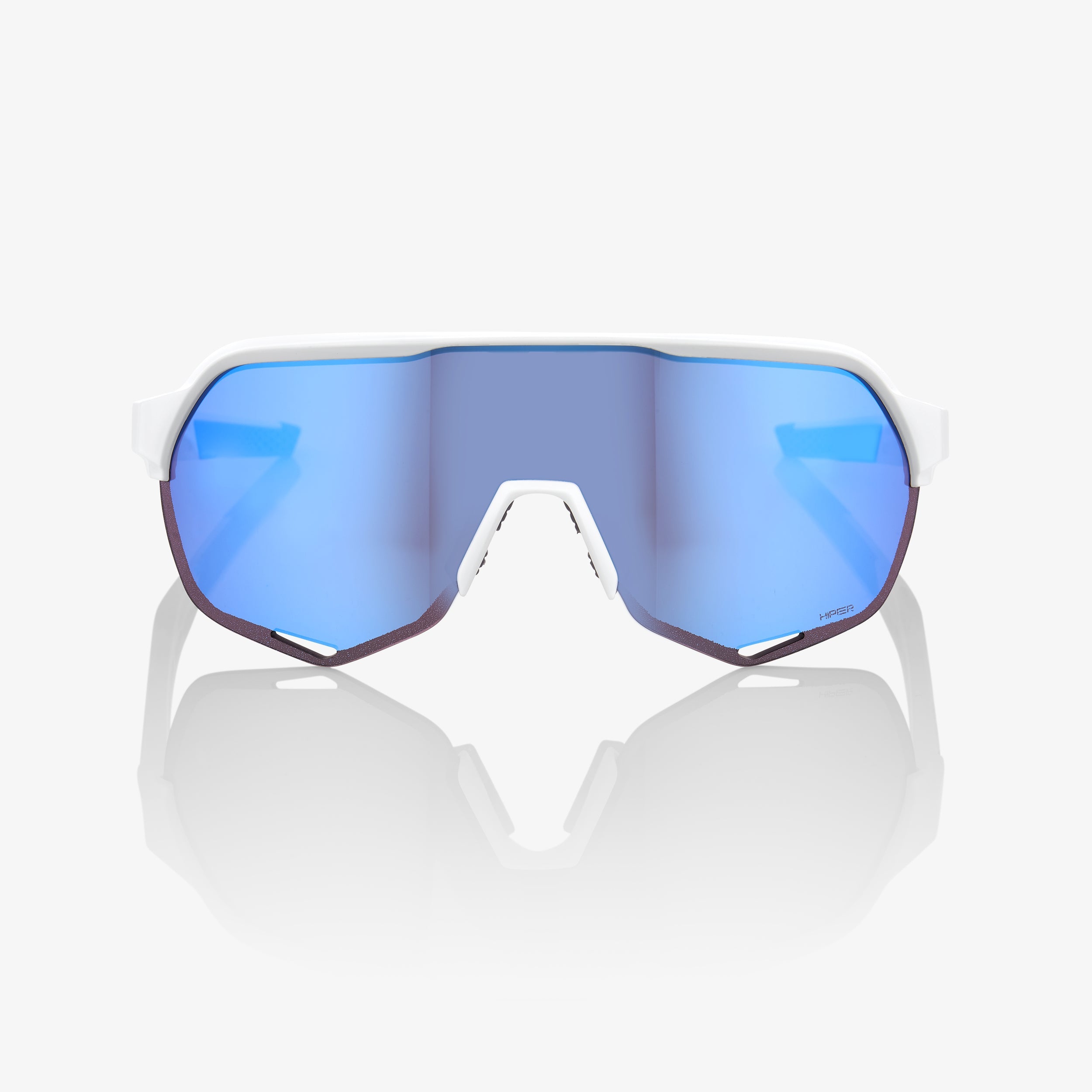 100-s2-sonnenbrille-matte-white-hiper-blue-mirror image 2