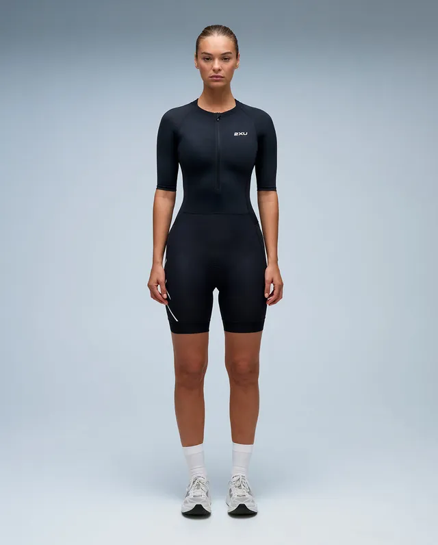 2xu-core-sleeved-trisuit-triathlonanzug-black-damen image 1