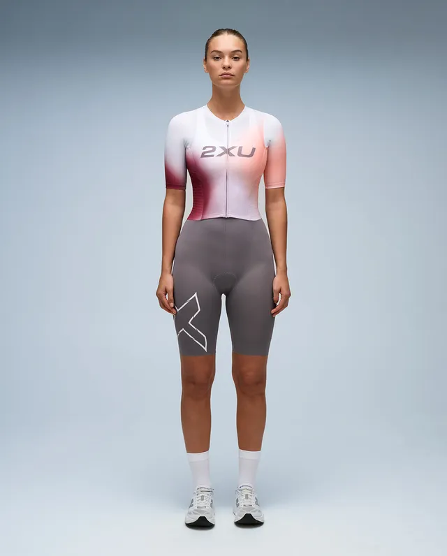 2xu-light-speed-react-sleeved-trisuit-coral-damen image 1