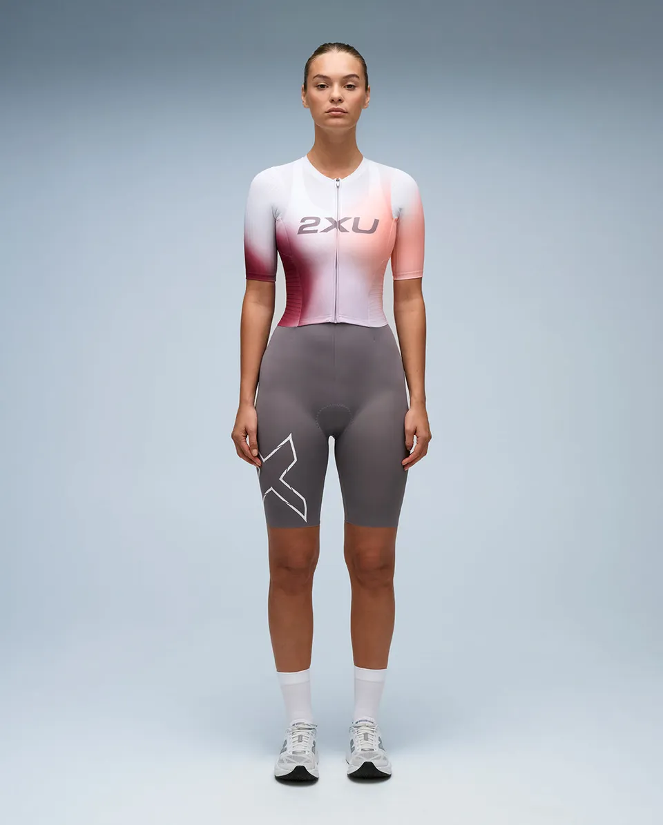 2xu-light-speed-react-sleeved-trisuit-coral-damen image 1
