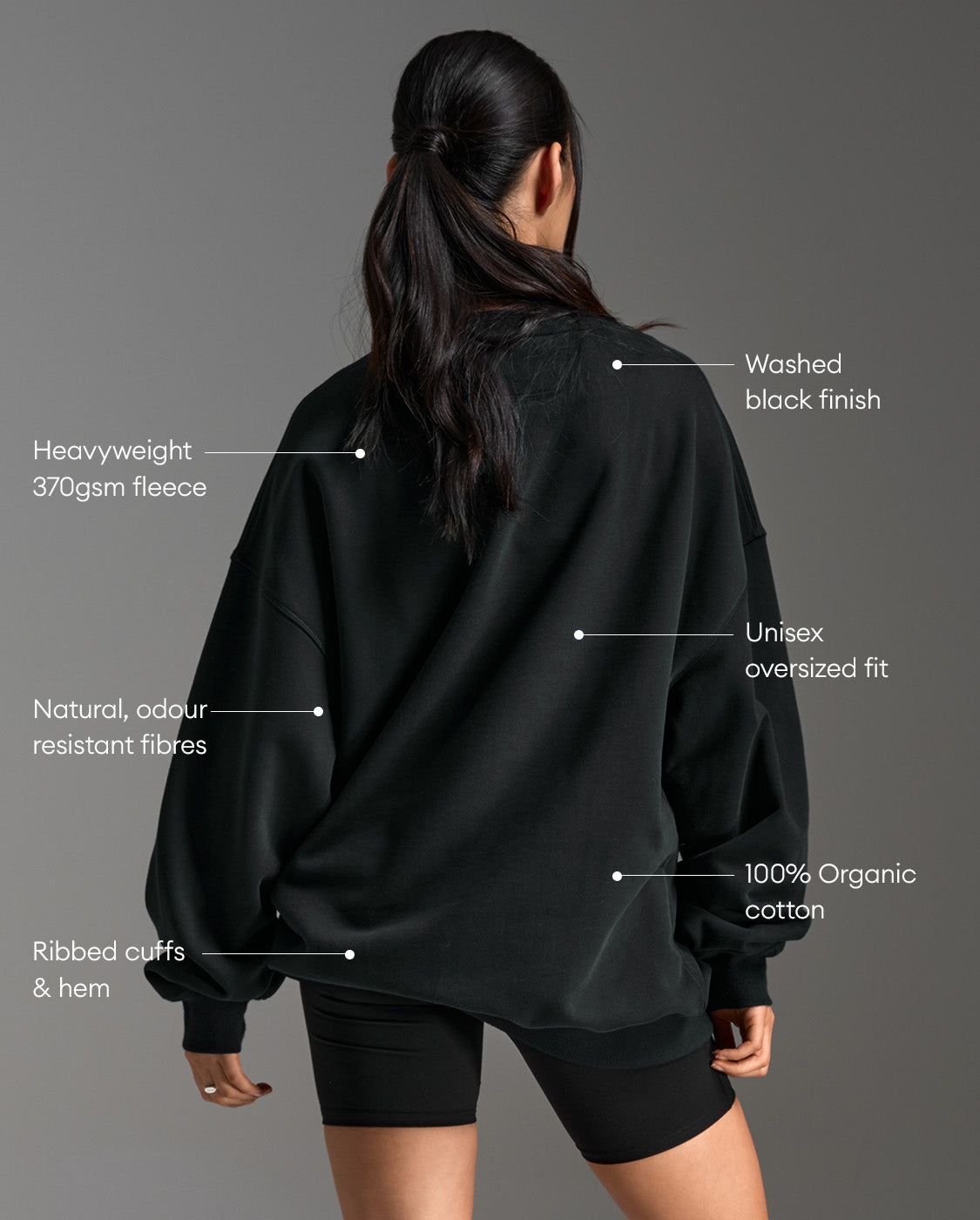 2xu-ez-oversized-organic-cotton-crew-sweatshirt-schwarz-bio image 2