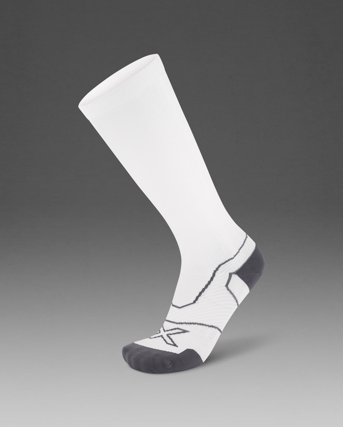 2xu-vectr-cushion-kompressionssocken-white-grey image 1
