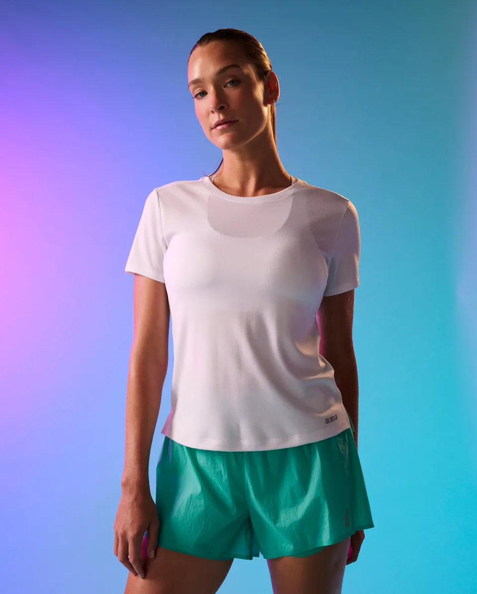 2xu-aero-laufshirt-damen-white-metro-mint-slim image 1