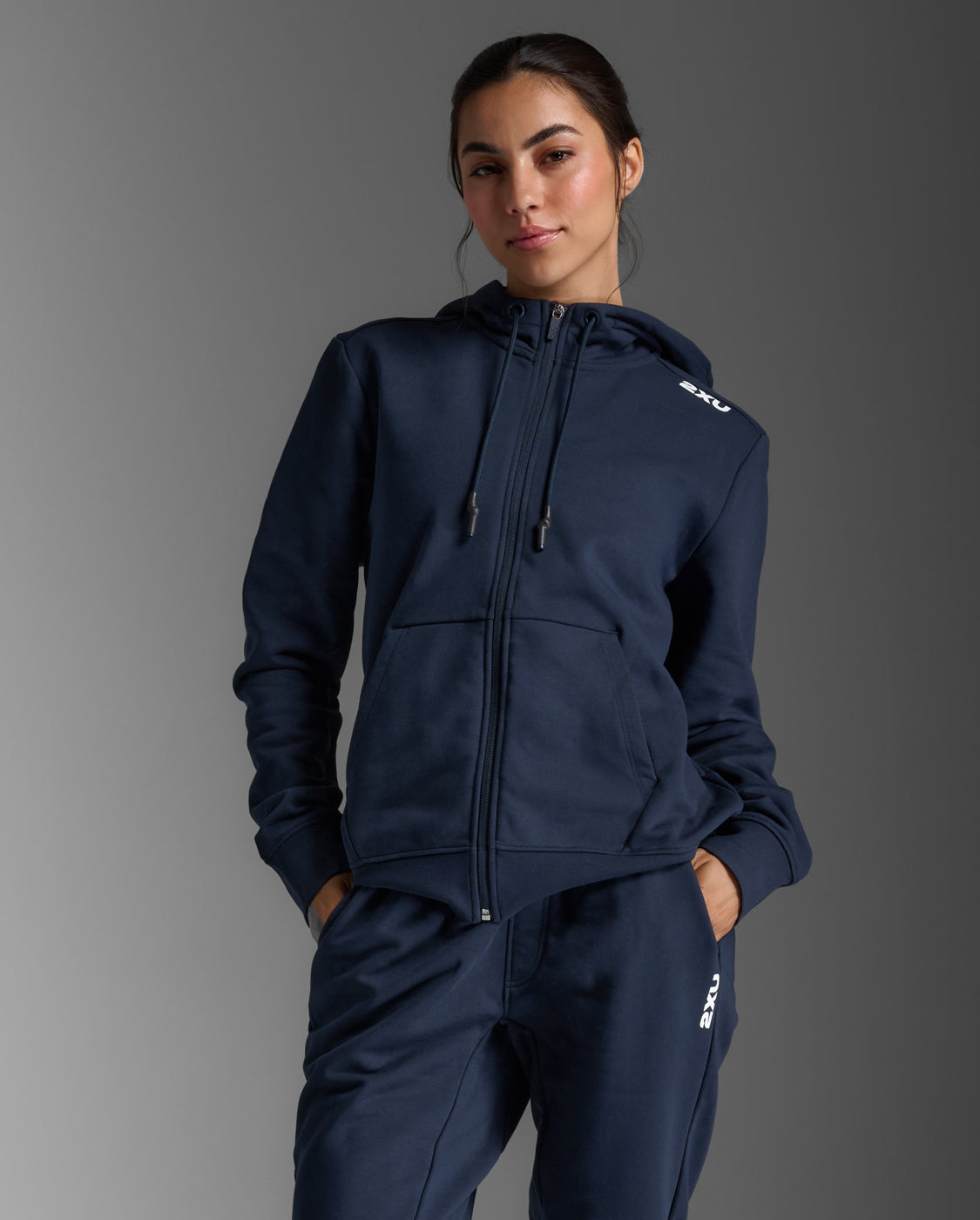 2xu-motion-aspire-full-zip-hoodie-damen-midnight-white image 2