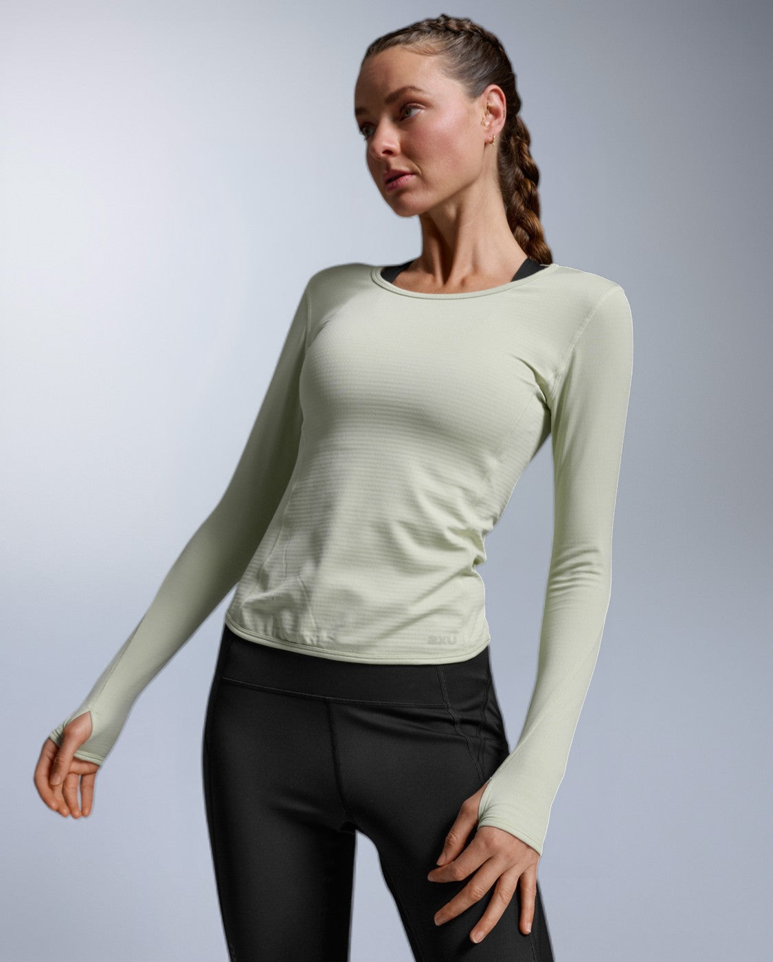 2xu-ignition-grid-base-layer-damen-seafoam-langarmshirt image 2