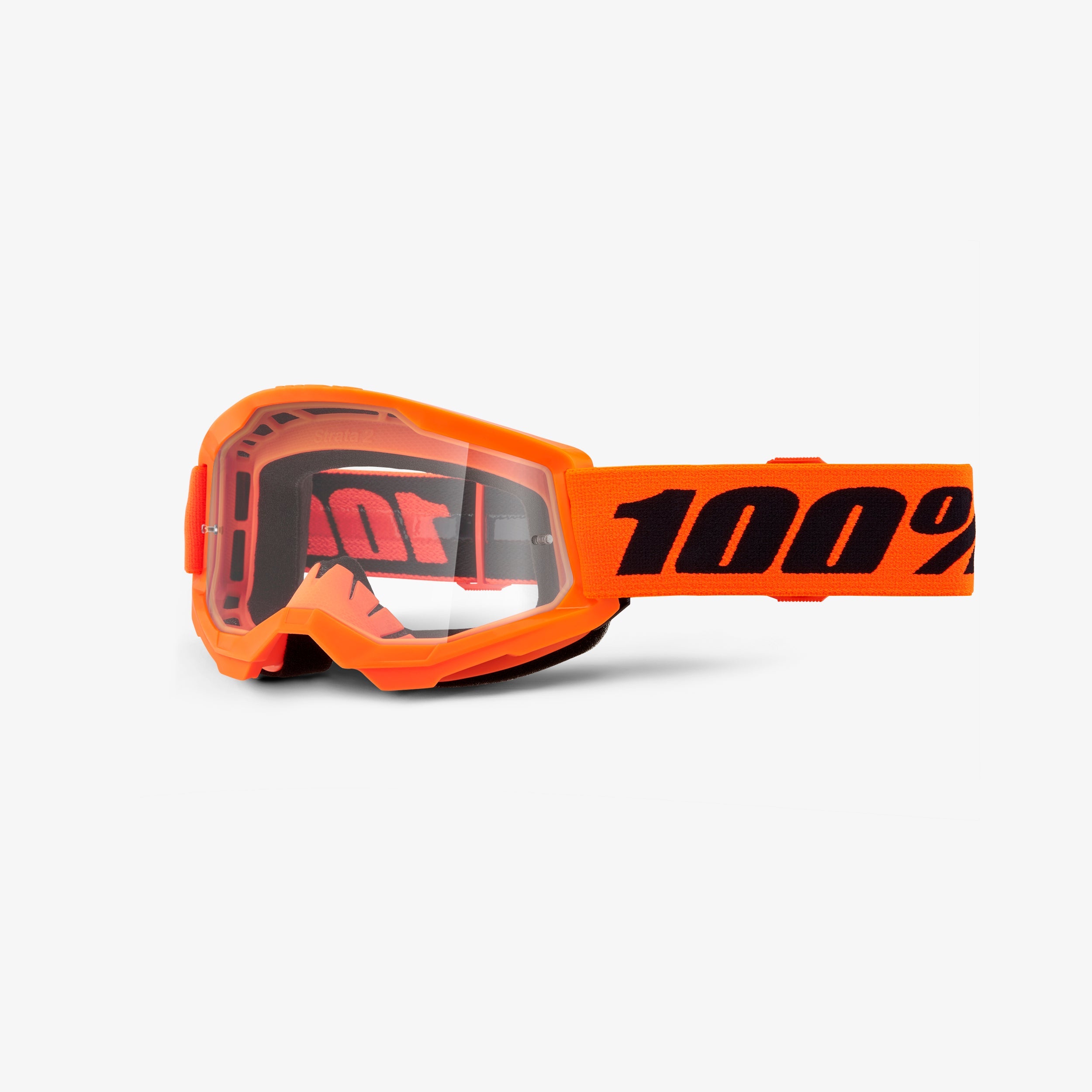 100percent-strata-2-junior-goggle-neon-orange-clear image 2