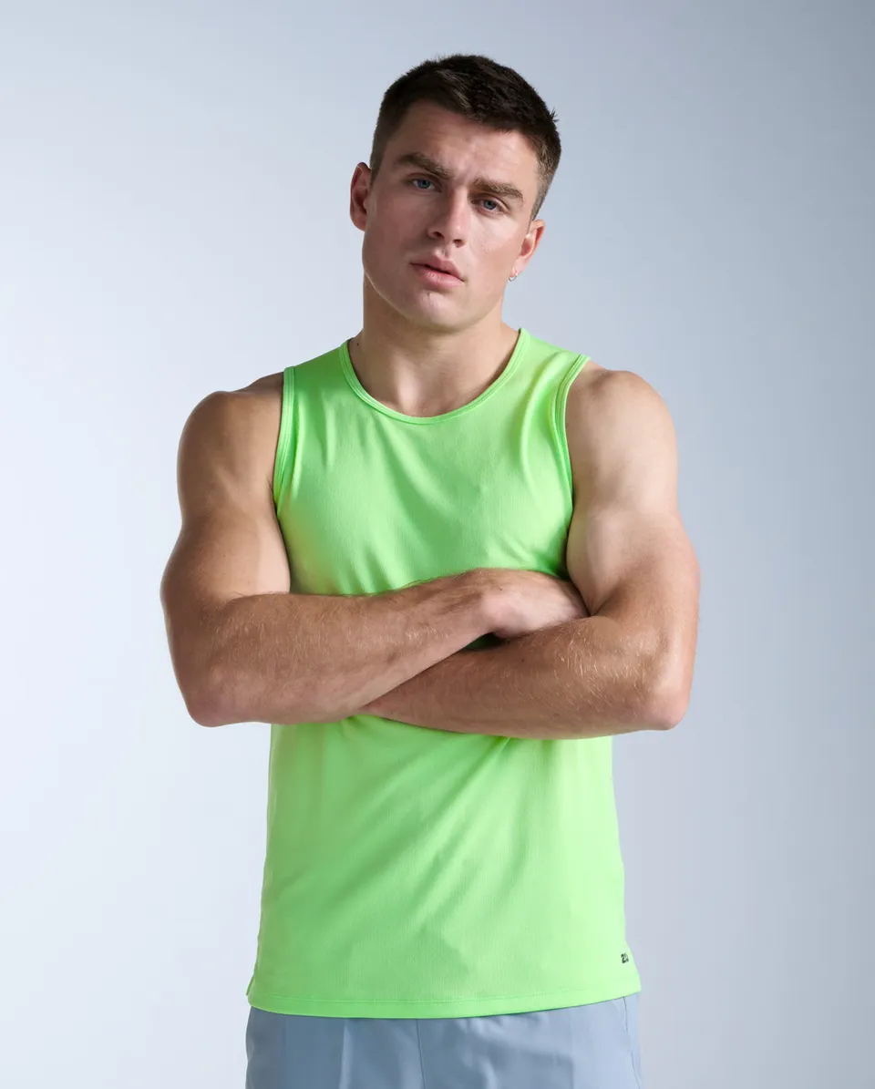 2xu-aero-tank-lauf-singlet-lime-zest-herren image 1