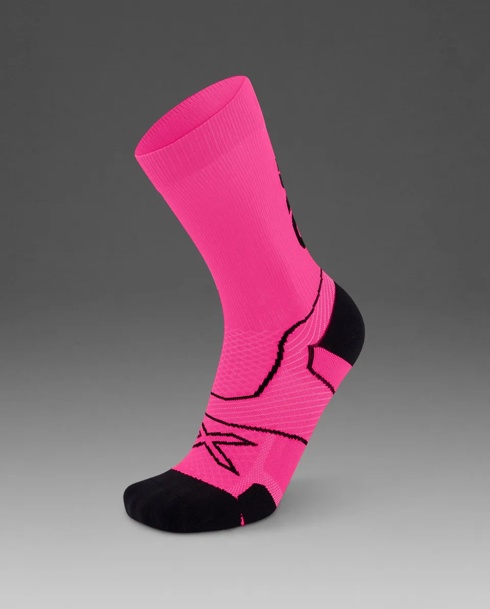 2xu-vectr-cushion-crew-socken-laufsocken-fuchsia image 1